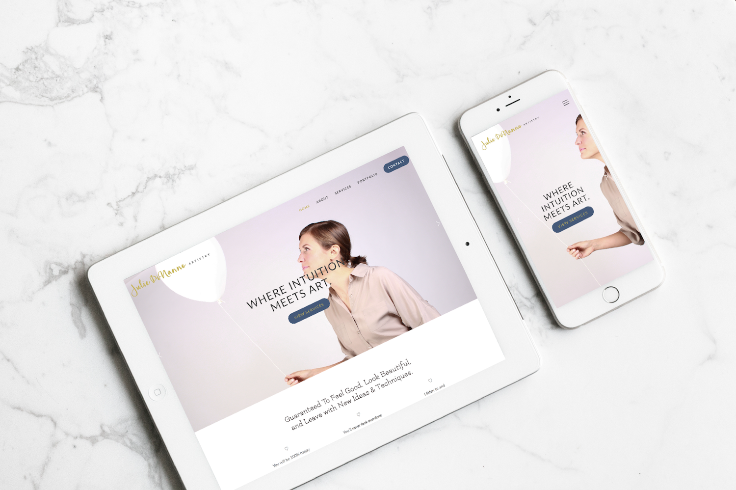 Julie DiNanno Artistry · Brand + Web Design