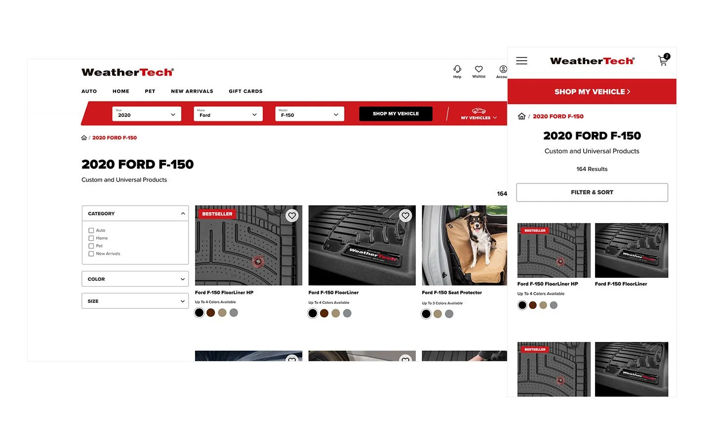 Filters on WeatherTech.com
