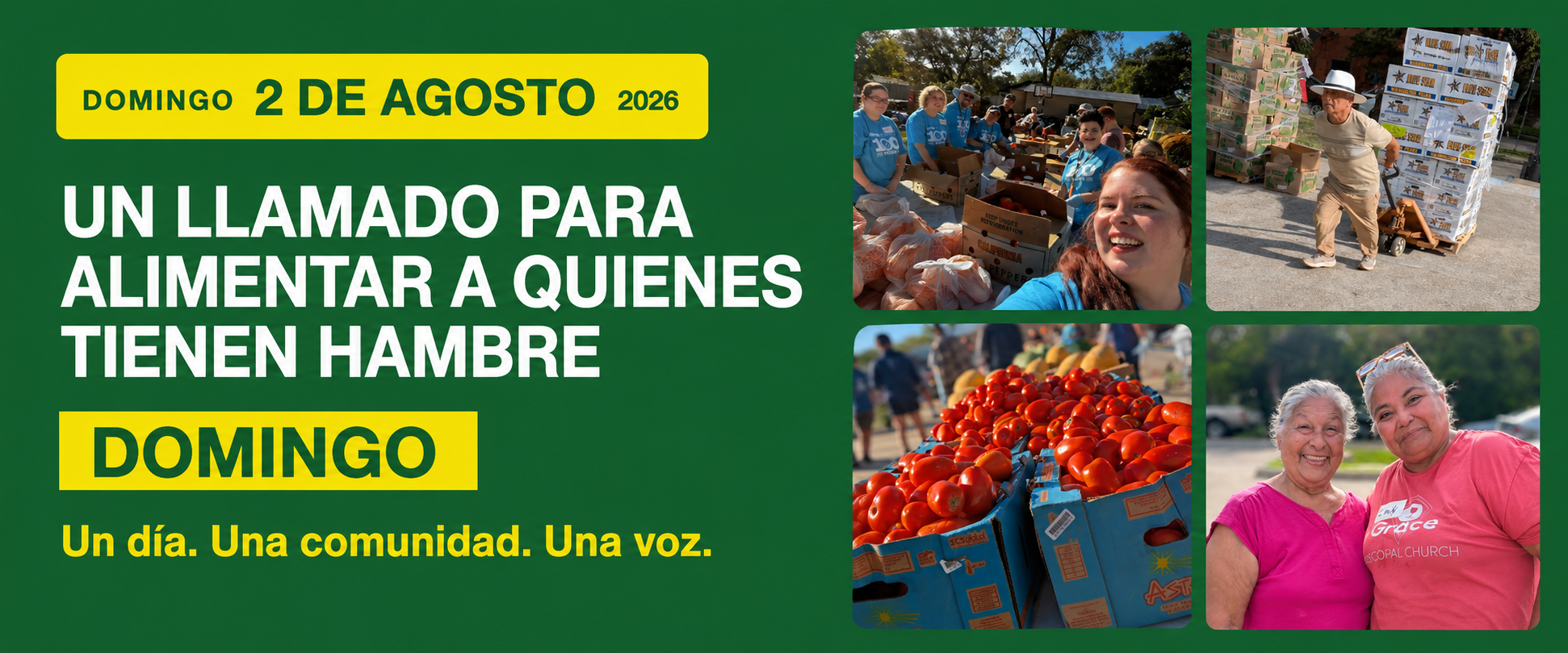 DOMINGO DE UN LLAMADO PARA ALIMENTAR A QUIENES TIENEN HAMBRE
