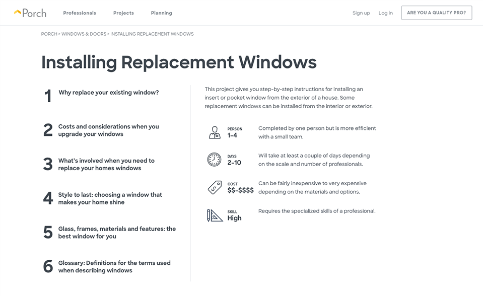 Guide Table of Contents