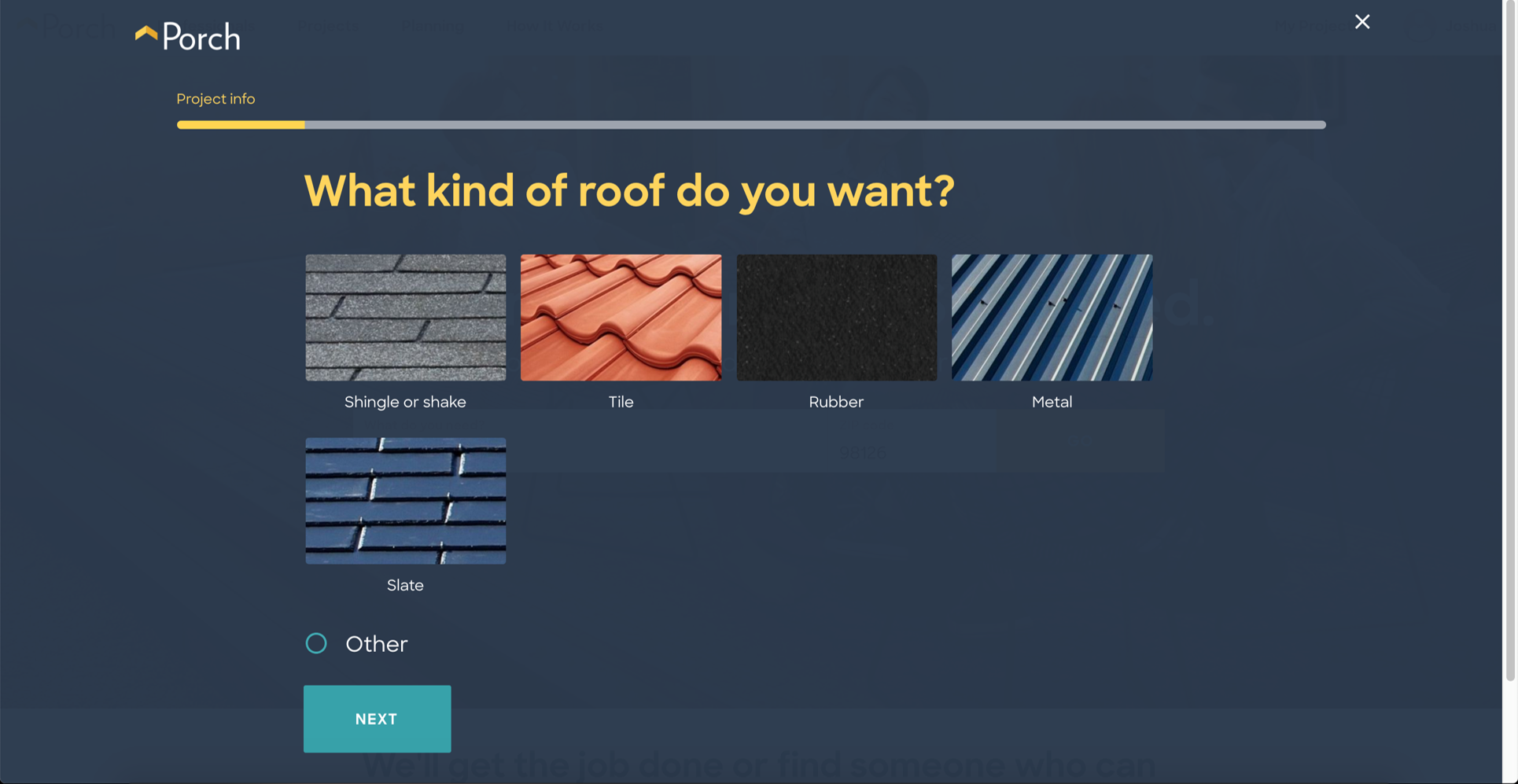 Roofing Flow Screen 2