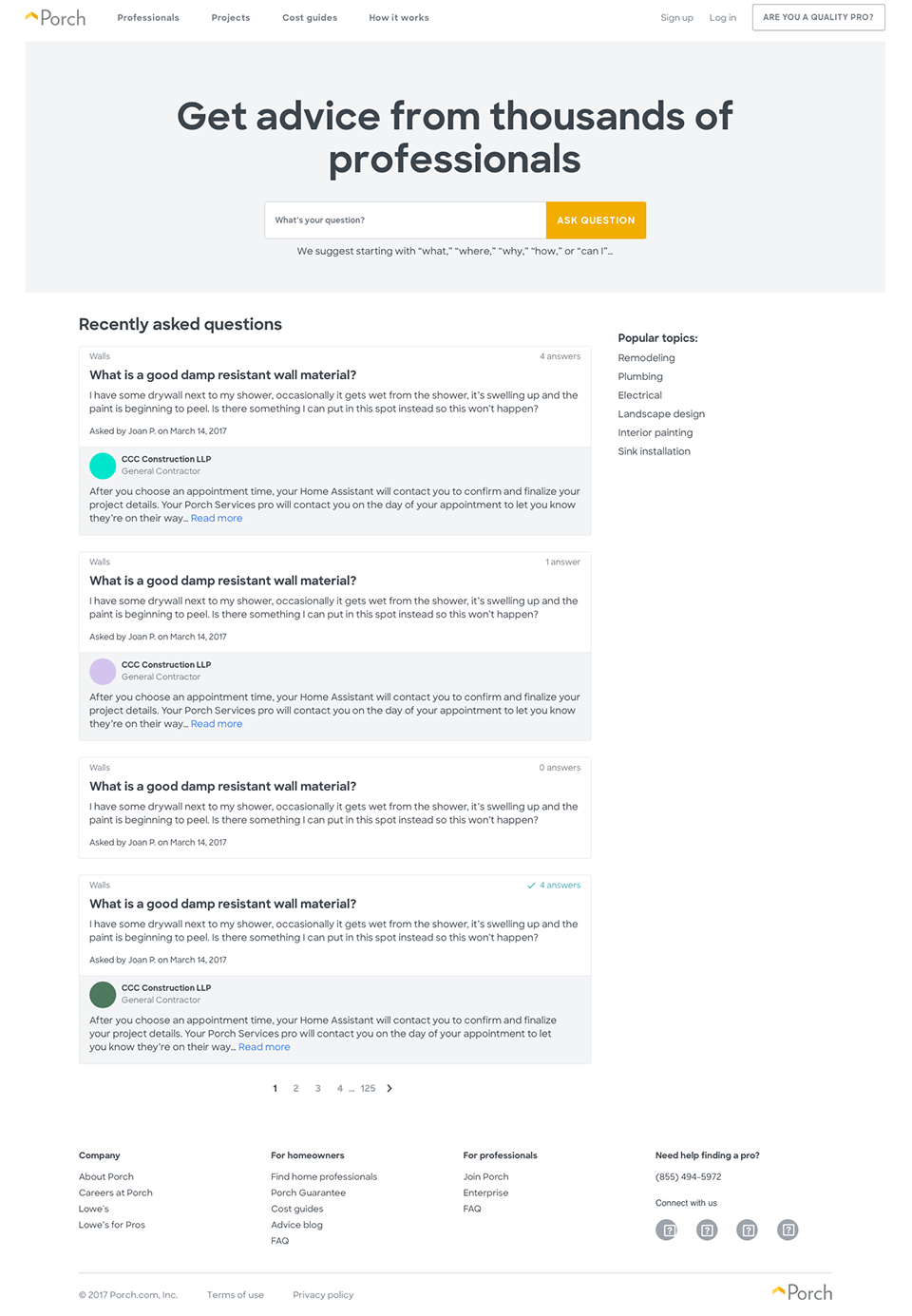 Landing page