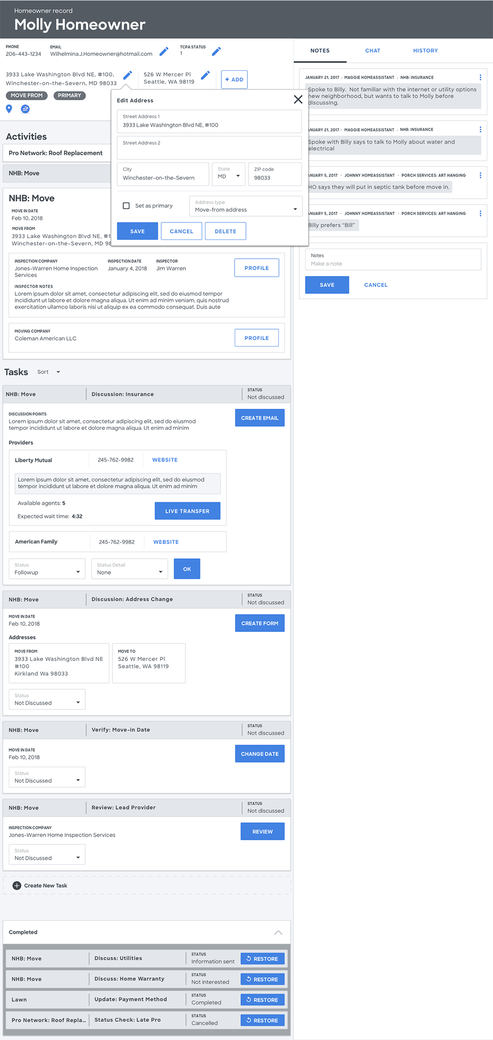 Editing functionality