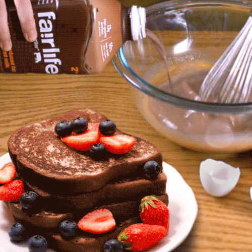 Sweeten up your favorite French toast recipe by swapping in Fairlife chocolate milk! #NationalFrenchToastDay