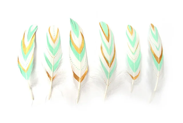 Mint Gold Feather Tree Ornaments Large.jpg