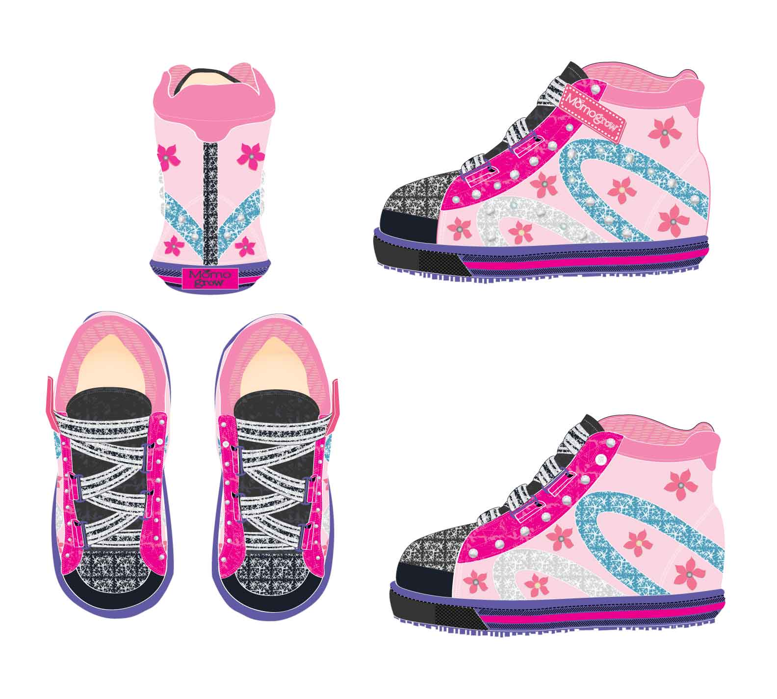 Girls light-up hightop shoes