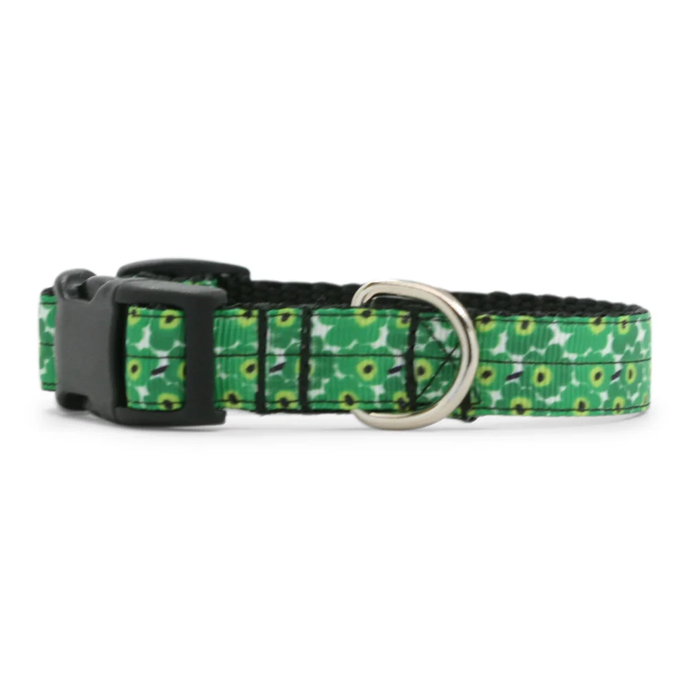 Green Poppy Dog Collar