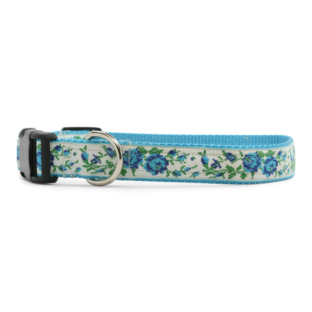 Vintage Rose and Turquoise, Green Dog Collar