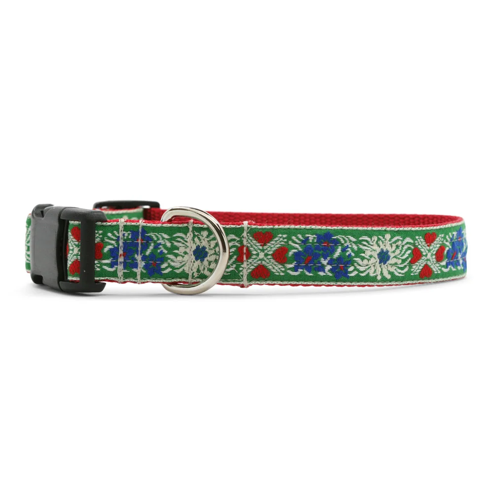 Alps Green Flower Dog Collar