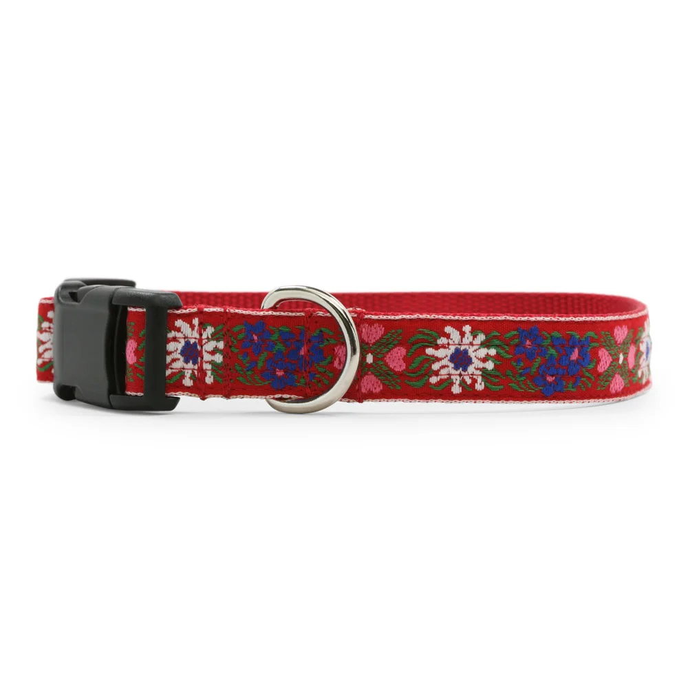 Alps Red Flower Dog Collar