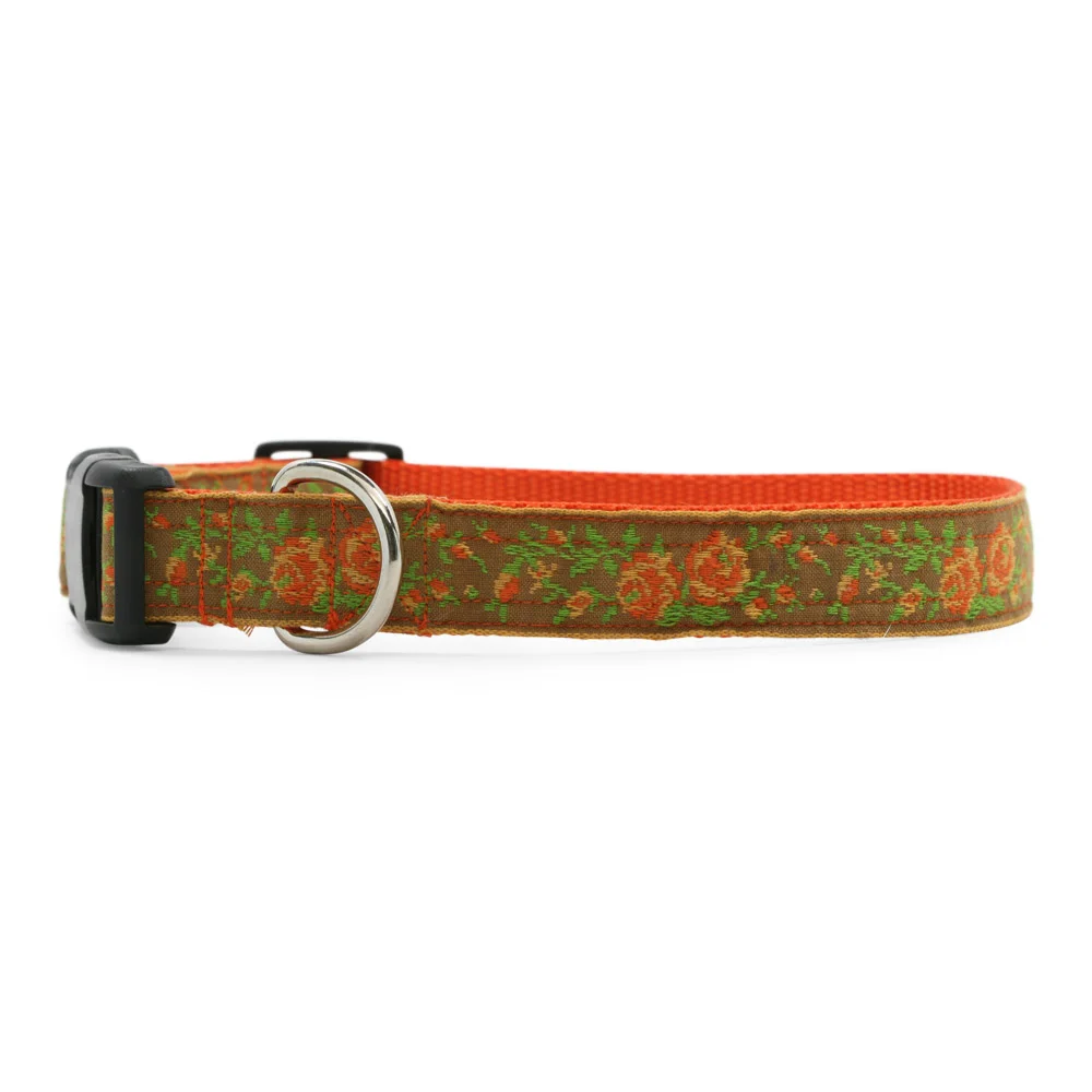 Vintage Rose/Orange/Copper and Brown Dog Collar