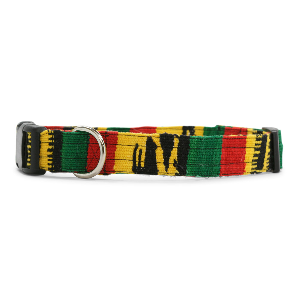 Guatemalan Rasta Stripes Dog Collar