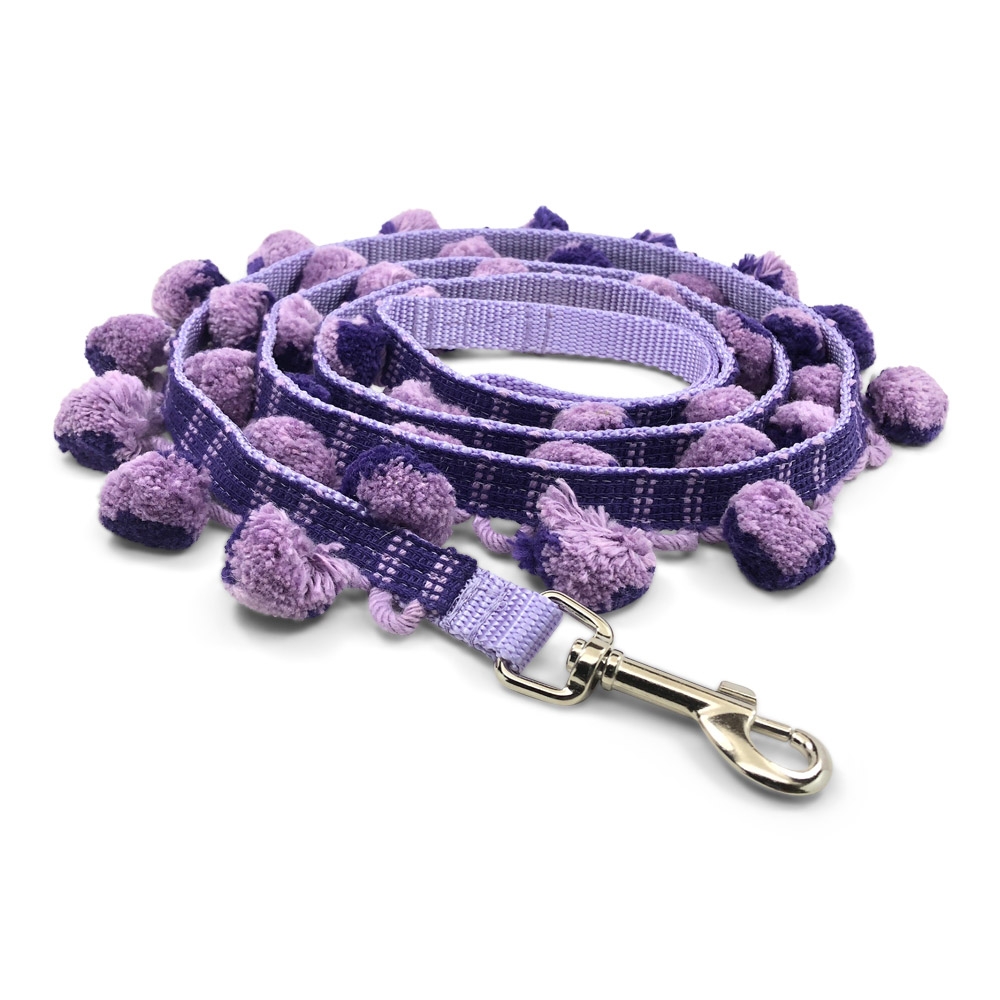 Pom Pom Leash Purple Lavender Collar Me Crazee