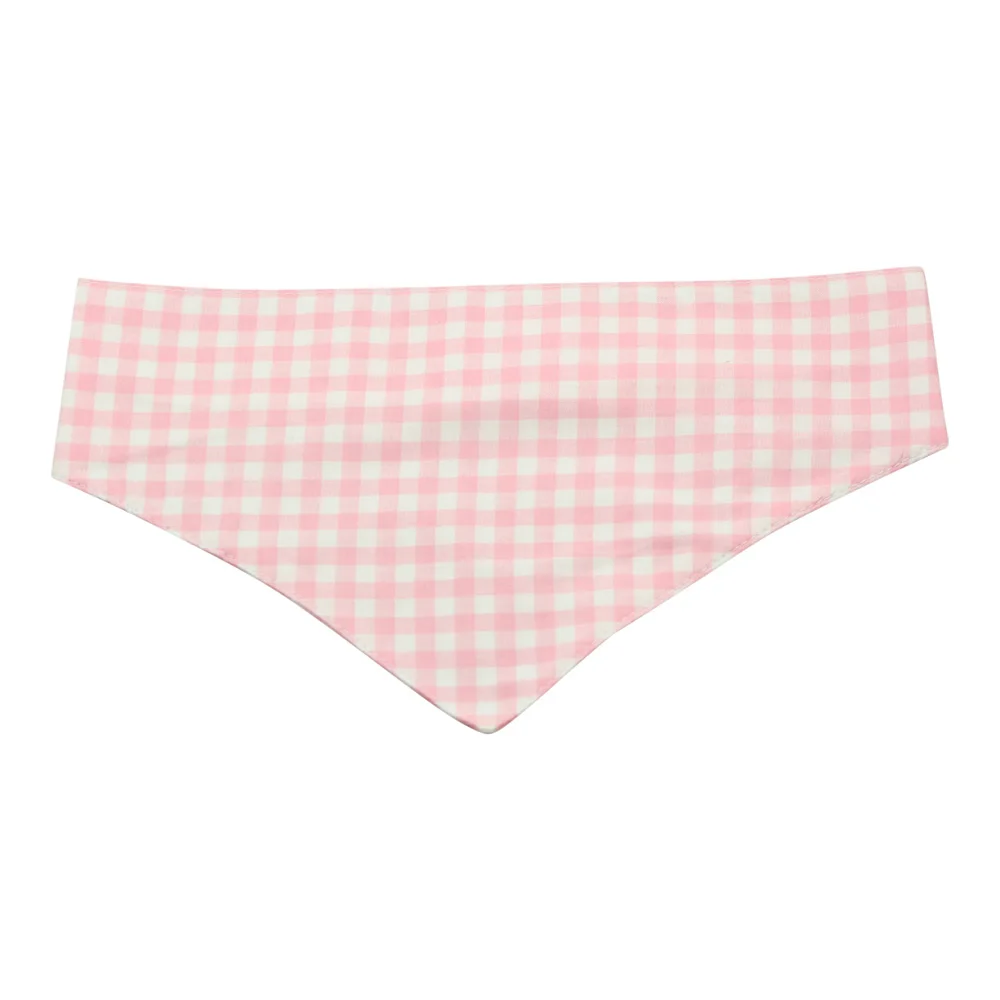 Pink and White Check Dog Bandana