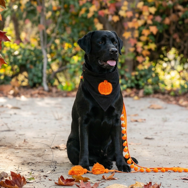 Fuzzy Pumpkin Dog Bandana