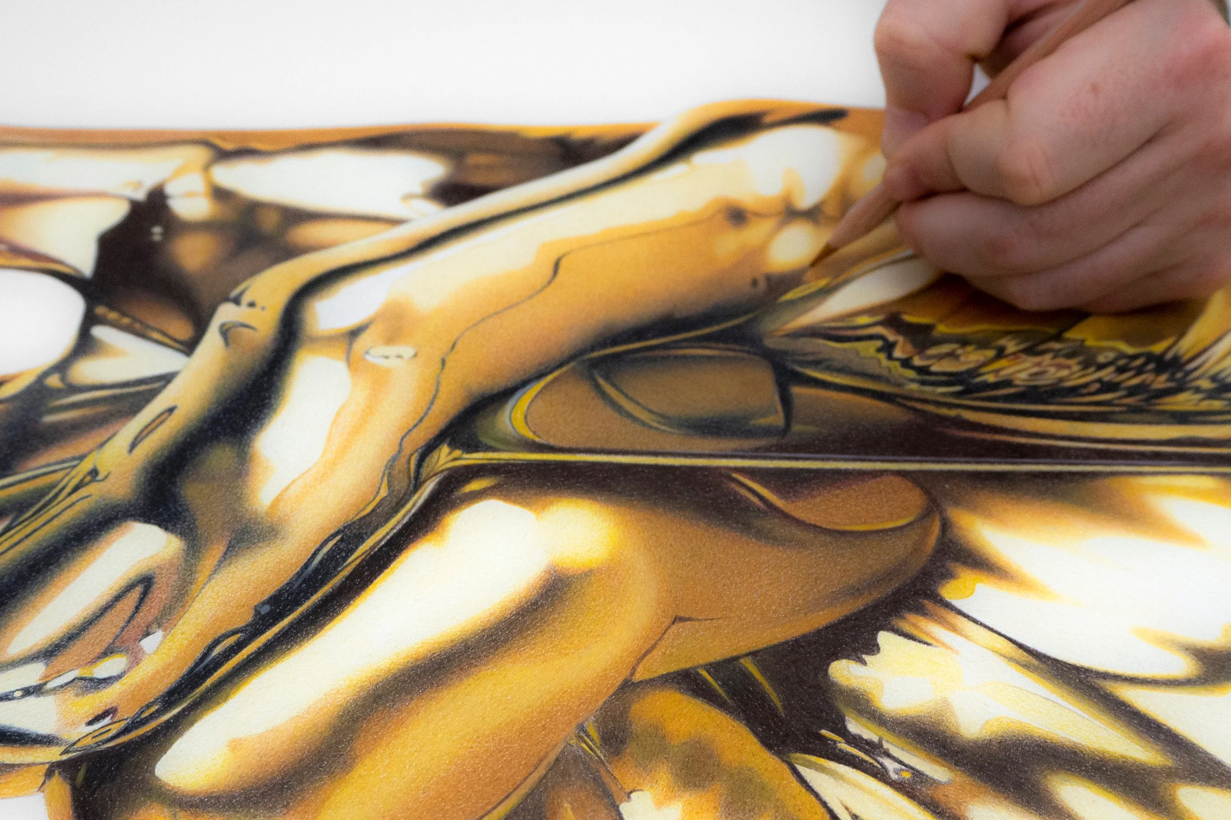 Gold dripping peace sign