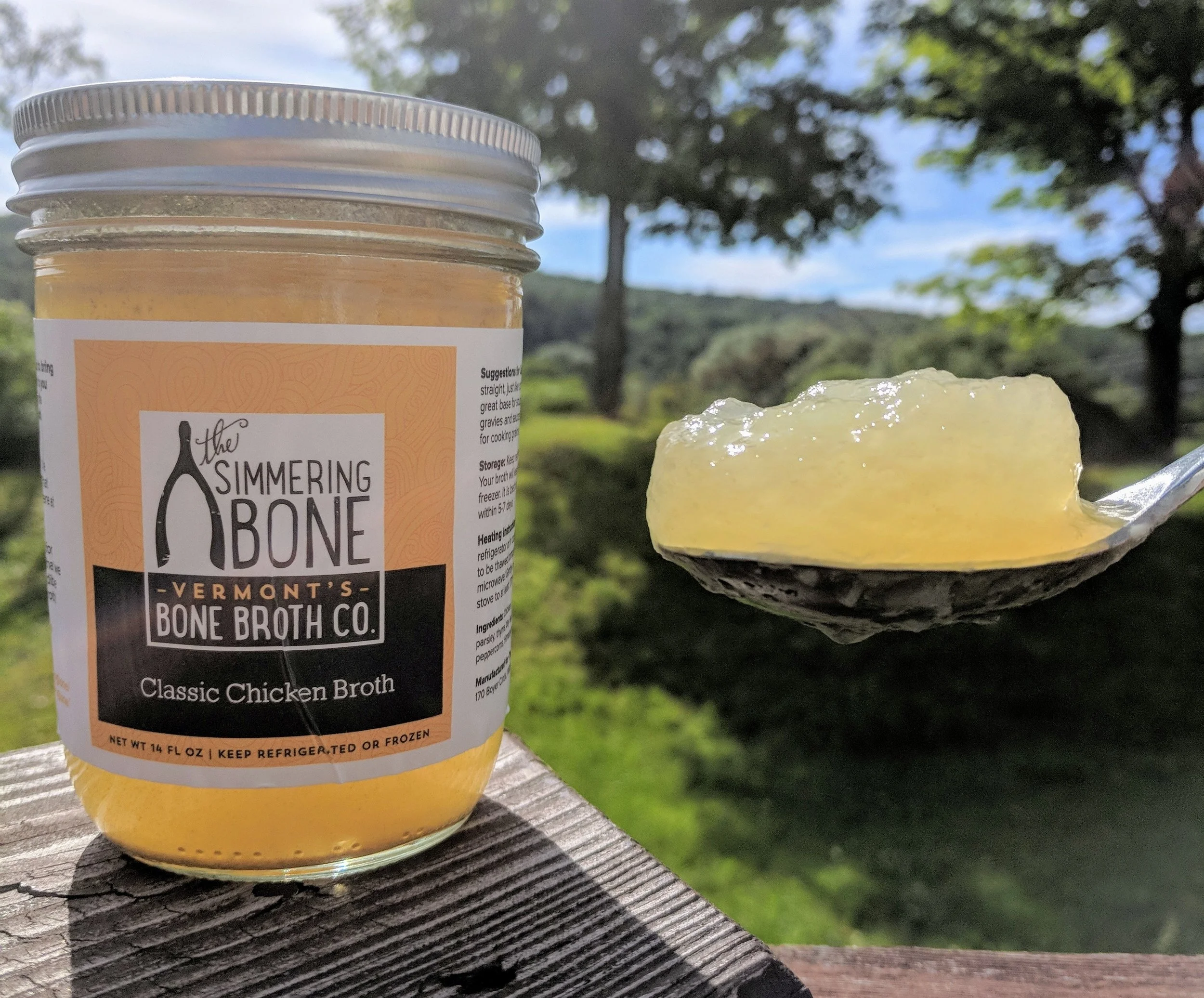 Our focus on extracting as much healing collagen as possible is what sets us apart . When cold, our broth is the consistency of jell-o, a key indicator of an abundance of collagen. Don't worry, that jiggly mass heats to a delicious, soul-warming liquid and is meant to be sipped just like coffee or tea.