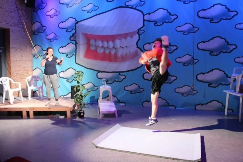 This is the World Premiere Production of my translation of David Paquet’s The Shoe, at The Cherry Arts in Ithaca, NY. Directed by Samuel Buggeln. L-R: Amoreena Wade, Josh Witzling,