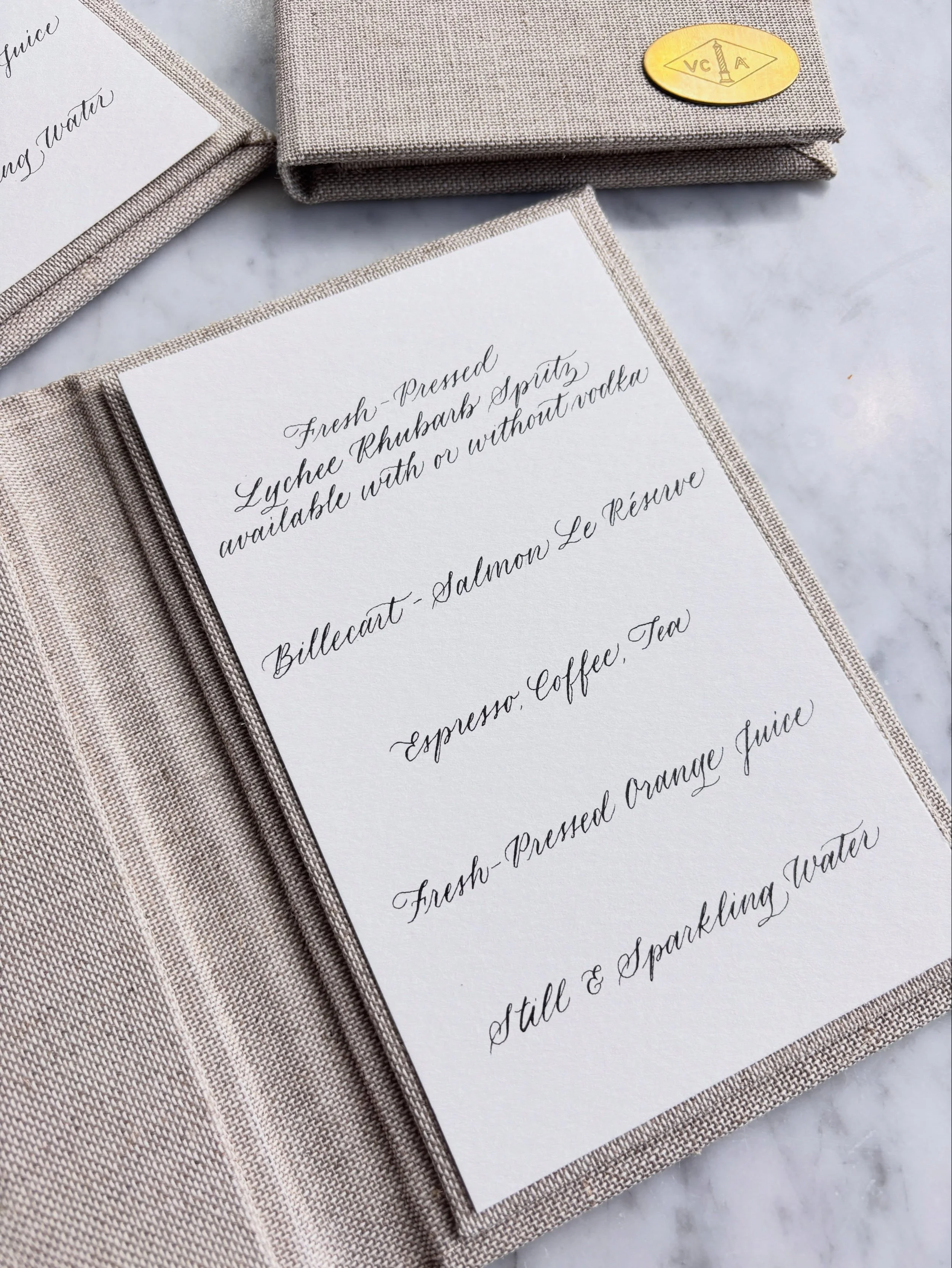 Every detail tells a story. ✨ Hand calligraphy for an intimate private dinner with @vancleefarpels - where thoughtful touches and attention to detail came together beautifully. From each carefully written menu to the overall guest experience, it&rsqu