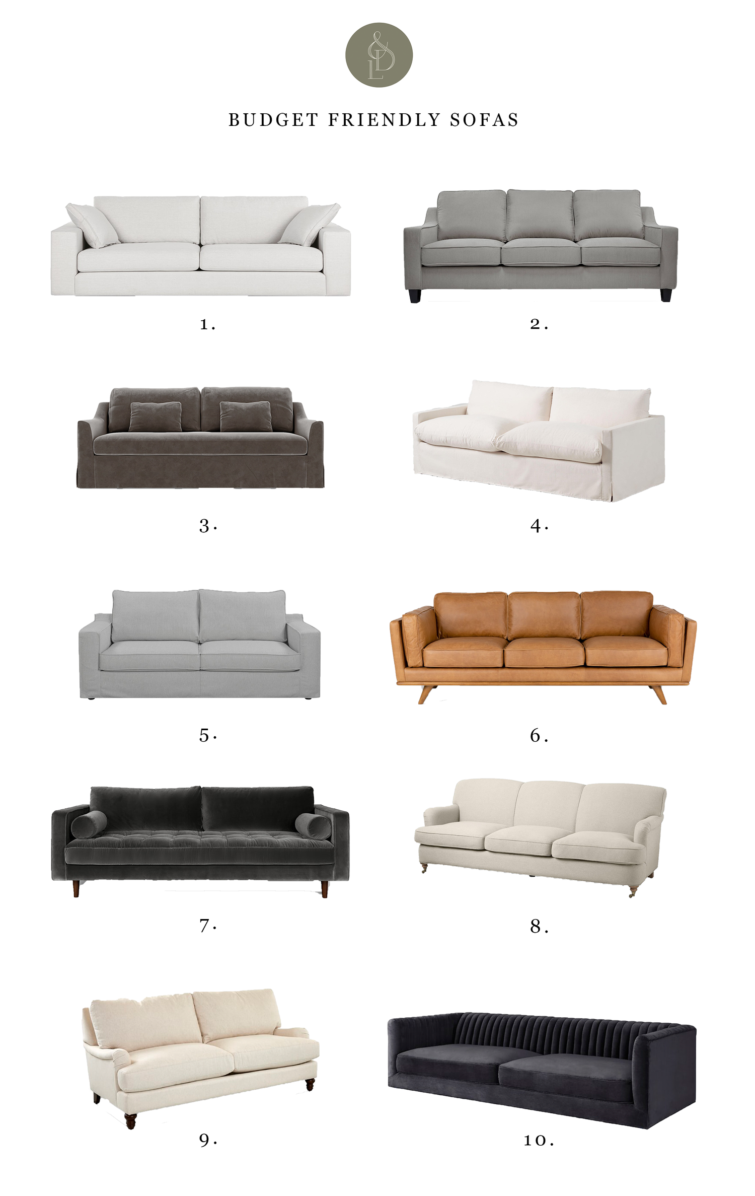 Budget Friendly Sofas — Light and Dwell