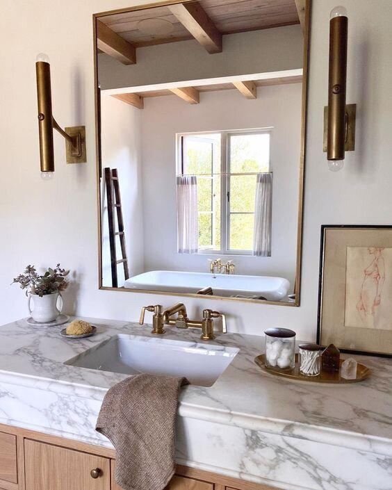 Brass Faucets (Bathroom + Kitchen) — Light and Dwell