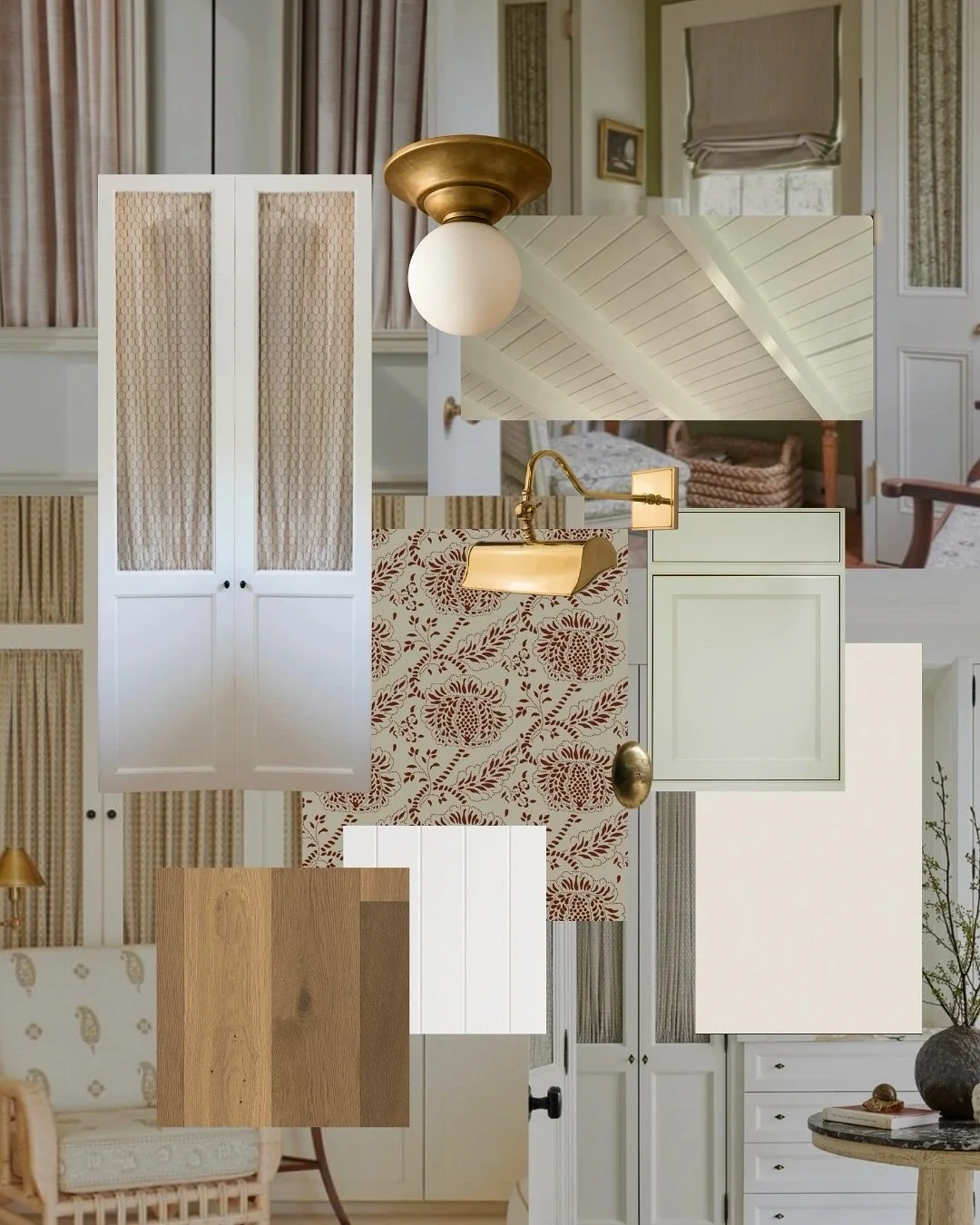 Textile-rich and full of layered character, here&rsquo;s a first peek at a new project taking shape. 
⠀⠀⠀⠀⠀⠀⠀⠀⠀
We&rsquo;re weaving in charming details, think pleated door panels, patterned fabrics, and subtle brass moments, that give the room a coll