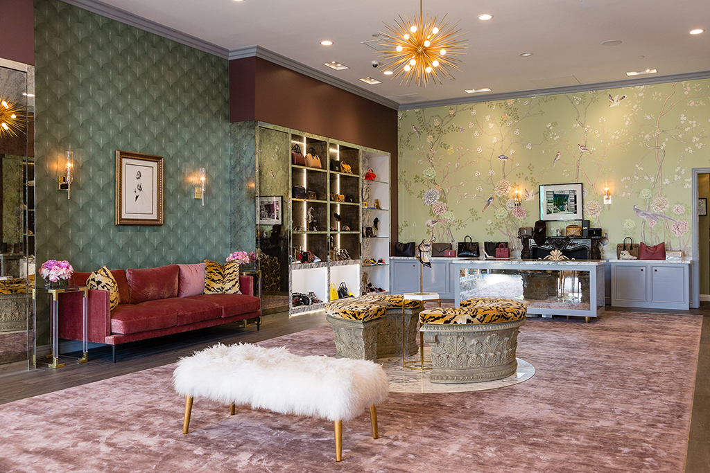 At the request of the Client, the existing retail shell was remodeled to resemble an upscale fantasy apartment. Free flowing layout gives a comfortable living room feel while encouraging customers to browse products nestled within the custom displays.