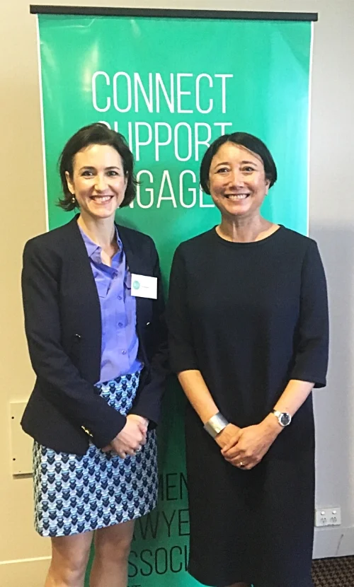 WLA ACT President, Prue Bindon, with Guest Speaker Noor Blumer