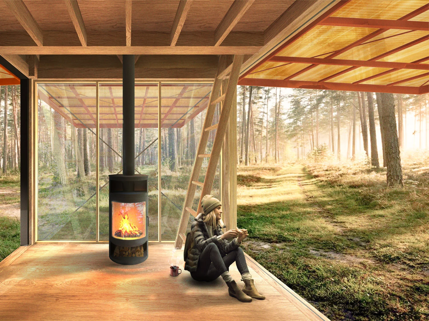 3rd place out of 83 entries in 'Amber Road Trekking Cabins' International Architecture Competition