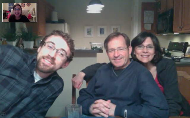 Skyping with (most of) the fam on my first day back in Como.