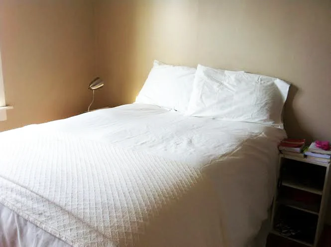 My bedroom looks way too much like what I imagine nuns’ bedrooms look like. GOTSTA get some color.