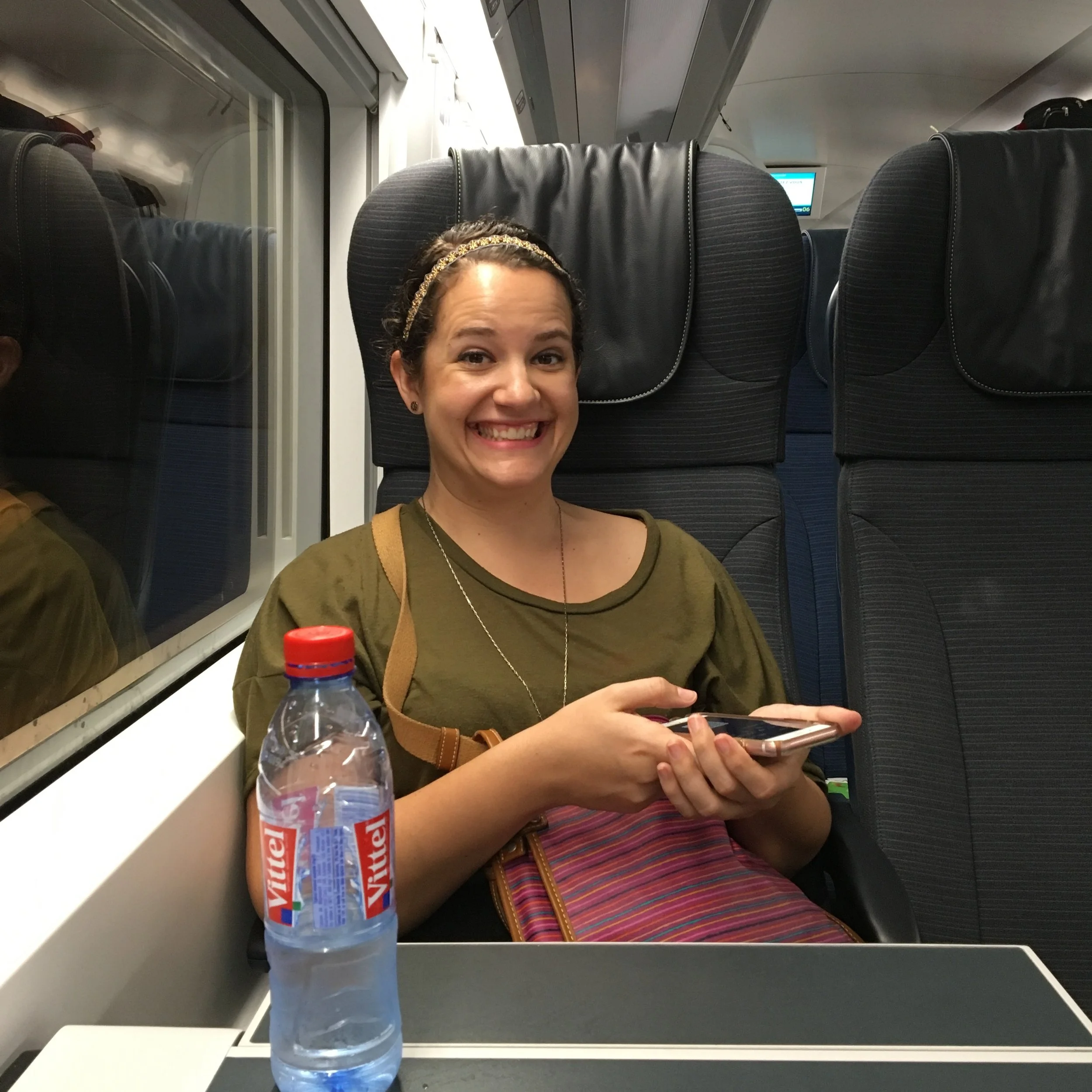 Mar in the Chunnel train. (Don't mind us, just barreling through European waterways at mind-blowing speeds.)
