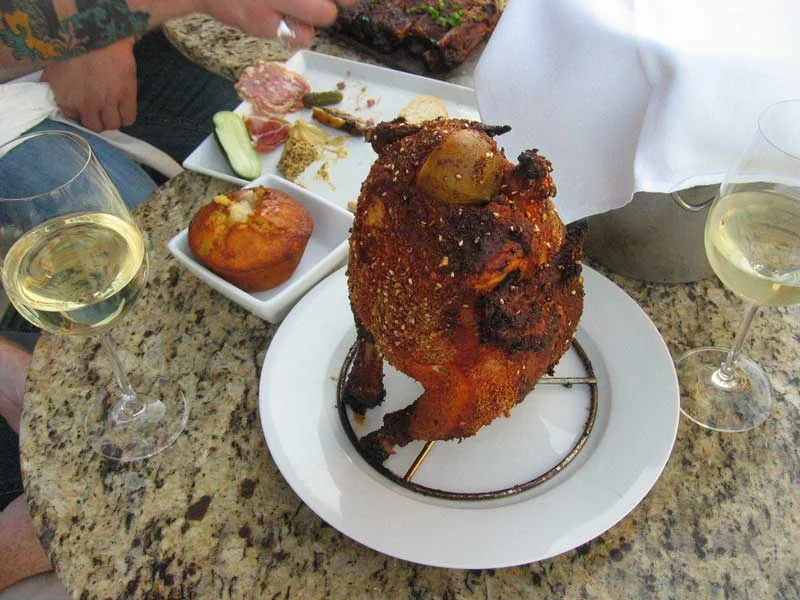 Beer Can Chicken from The Bounty Hunter, Napa