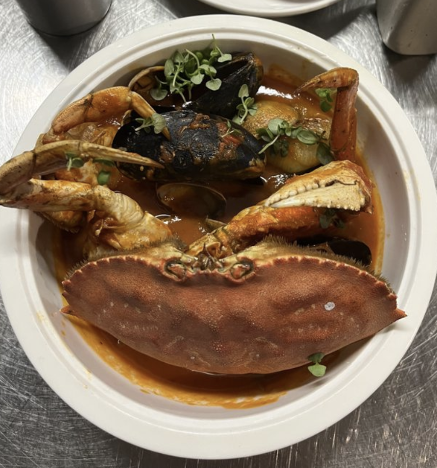 crab at Bricco Osteria in Calistoga