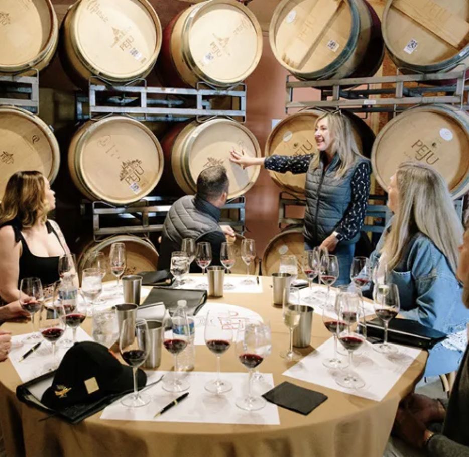 barrels at Peju Winery