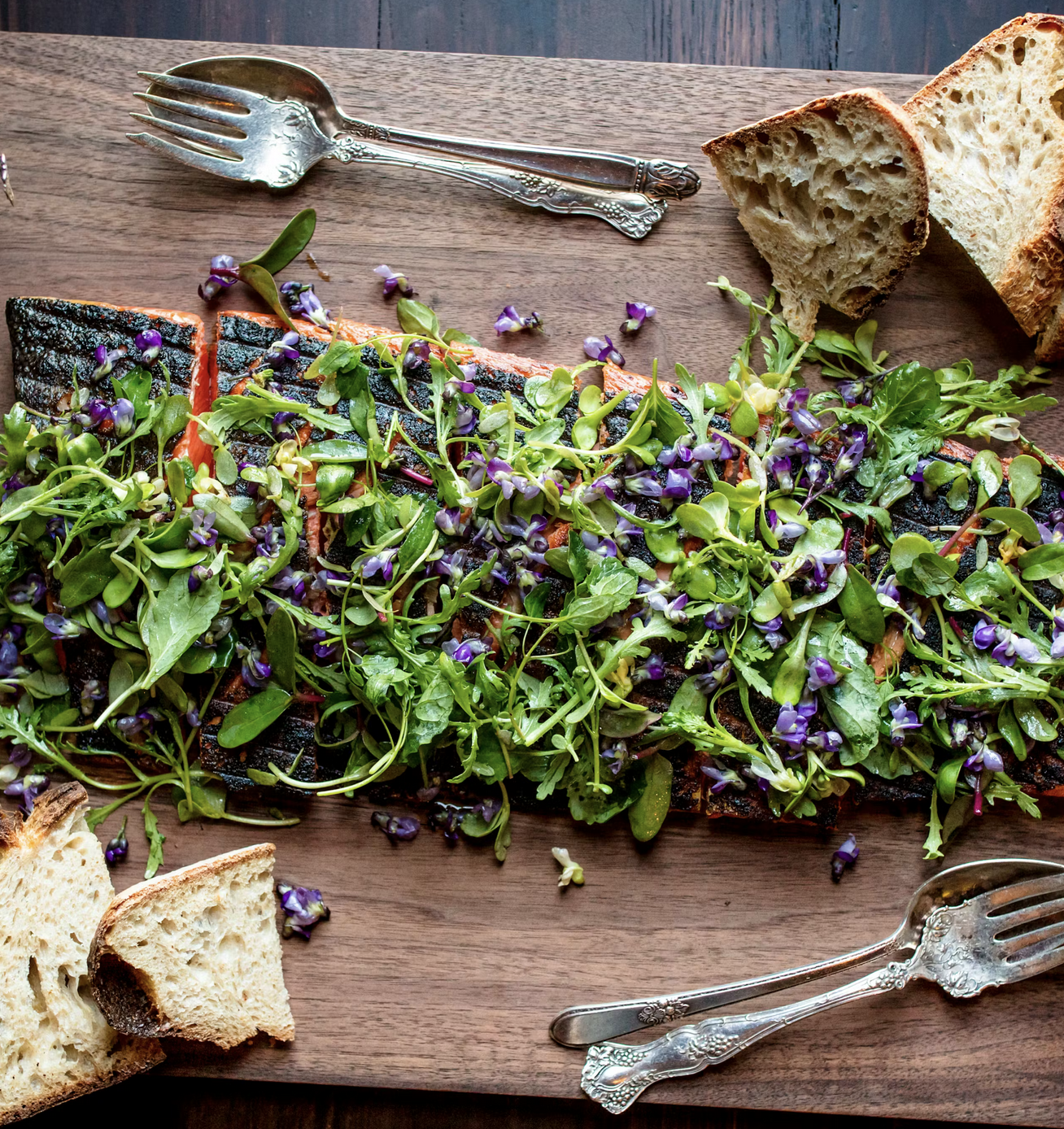 fancy salad at The Charter Oak in Napa