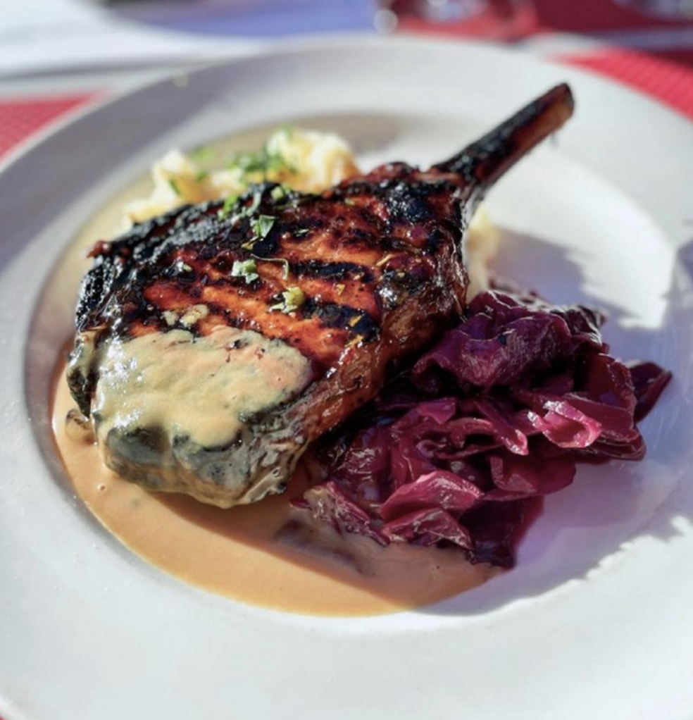Mongolian Pork Chop at Mustards Grill in Napa