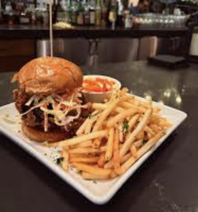 happy hour burger at Celadon Napa