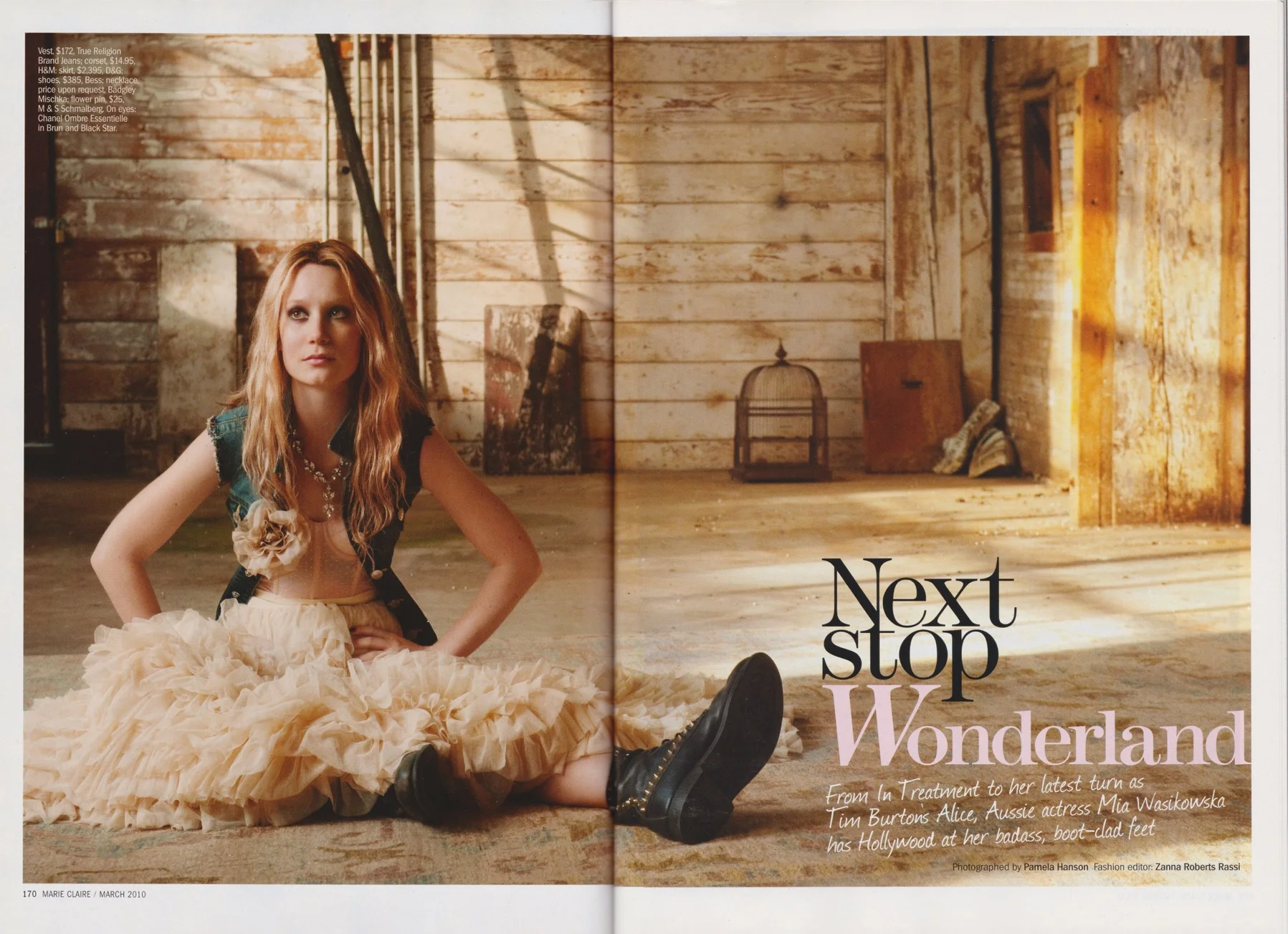 Wig I made for Mia Wasikowska story. She had really short hair and the magazine wanted her to have length. This wig was colored and cut by me and styled by Rob Talty on the day of the shoot.