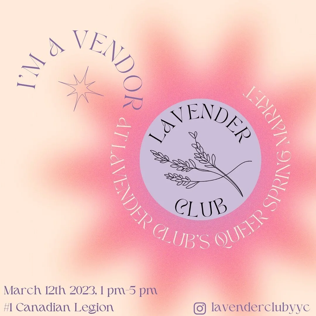For the first time in five years I&rsquo;m a vendor! If your free on March 12th from 1pm to 5pm, come and support local queer artists and businesses at the Royal Canadian Legion #1 located at 116 7 Ave SE, Calgary, AB

@lavenderclubyyc #artmarket #qu