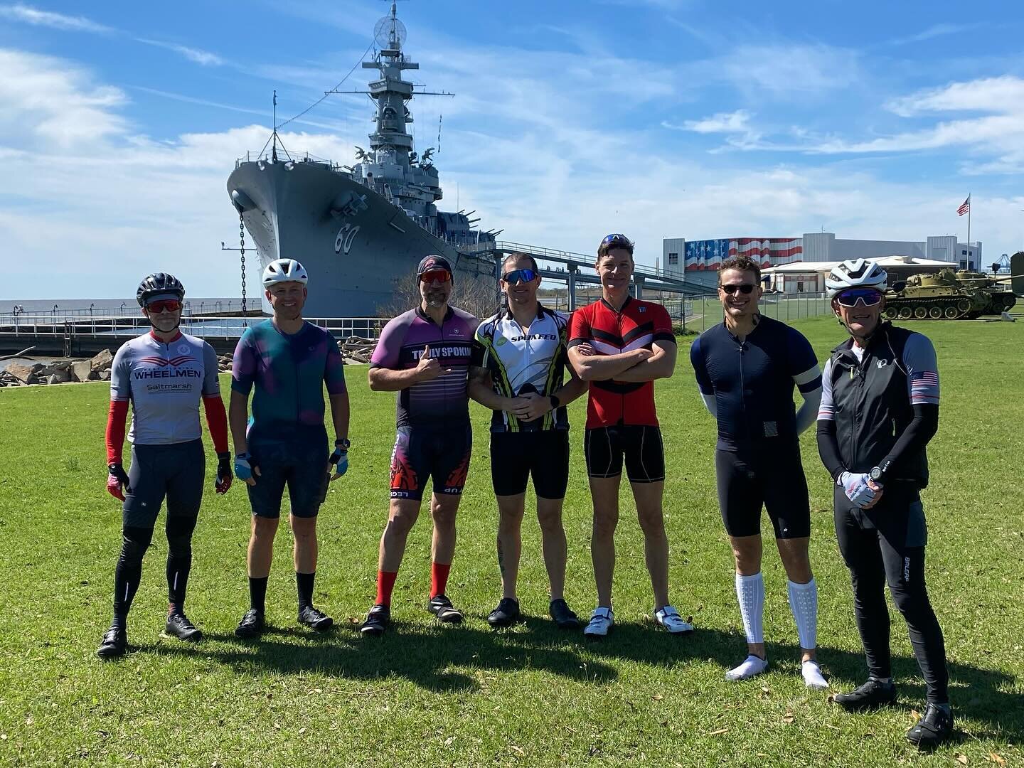 @westfloridawheelmen and friends at the @theussalabama Battleship Ride!

March Century!
For some, it&rsquo;s a first. For others, it&rsquo;s an awesome day for a #repeat!

@trulyspokin @ameriprise #reynoldsrealestate  @mikehoe70 @subway @key.sailing 