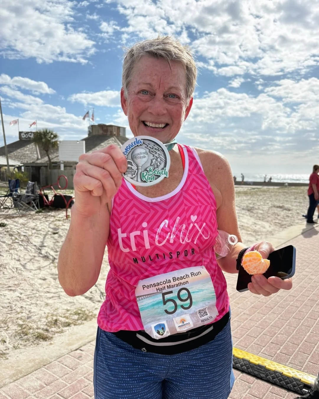 Pensacola Beach Run Recap!!
Cindy crushed her very first 13.1 WOOHOO!! 🎉
Sara completed her 2nd fastest half marathon AND placed 2nd in her age group 🥈🔥
Marcele ran her 2nd fastest 10K! 🏃&zwj;♀️