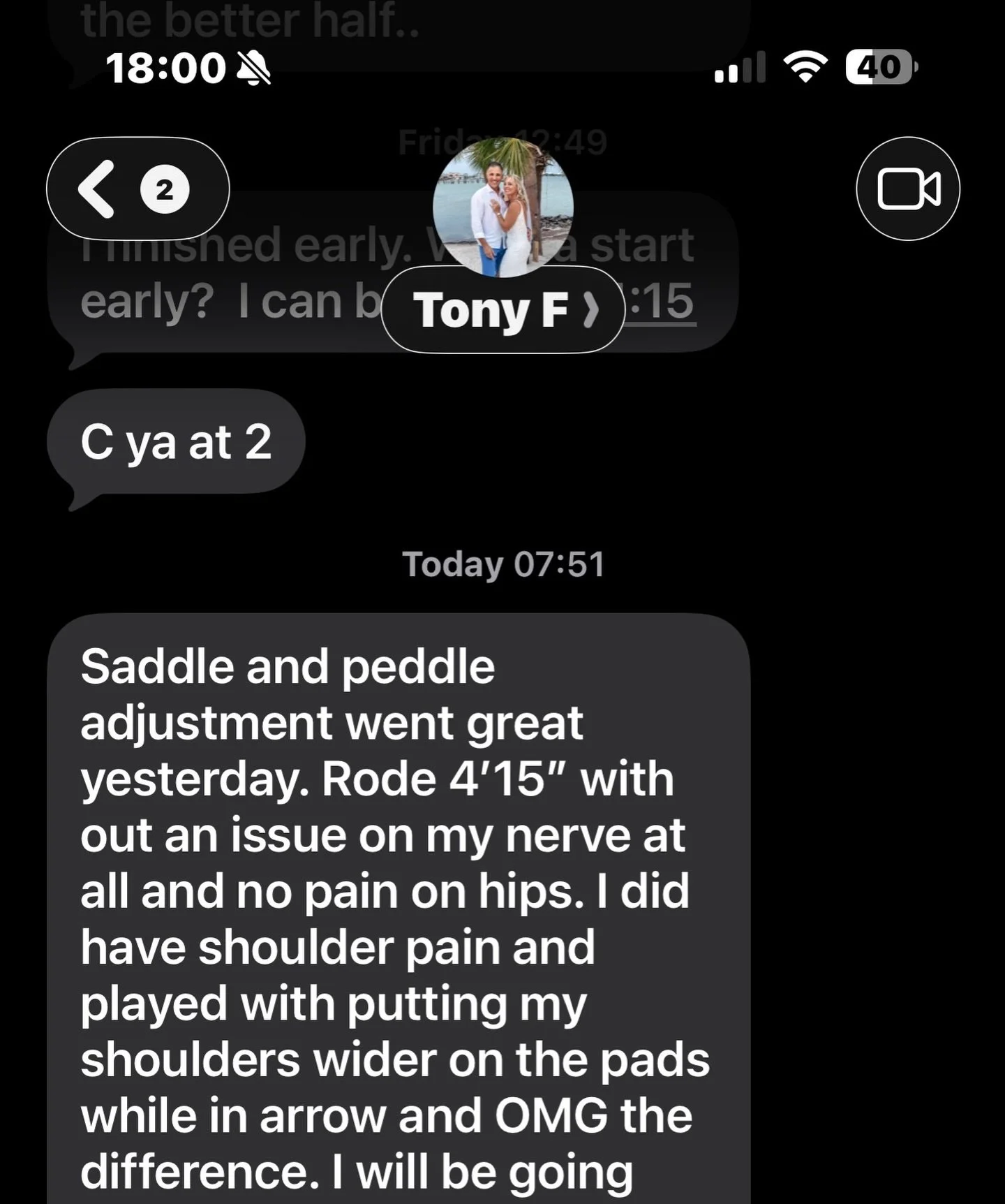 Tony @tonyfalcon3 came to me with serious sciatica pain &amp; discomfort. We adjusted what we could, and we&rsquo;re ordering some @tririg parts to dial him in even better!
PSA &mdash; make sure you grease your bolts in the cockpit once every 6 month
