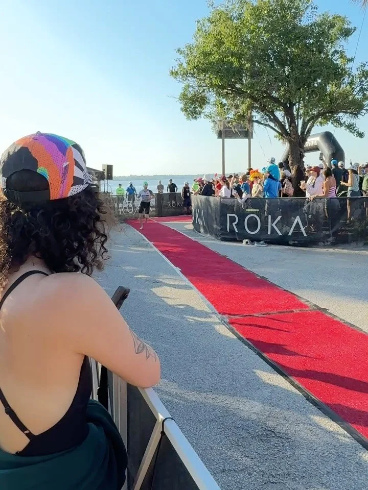 Outta the swim and onto the bike!
#ironmanjax 
#finishstrong 
#triposse 
#purplepower