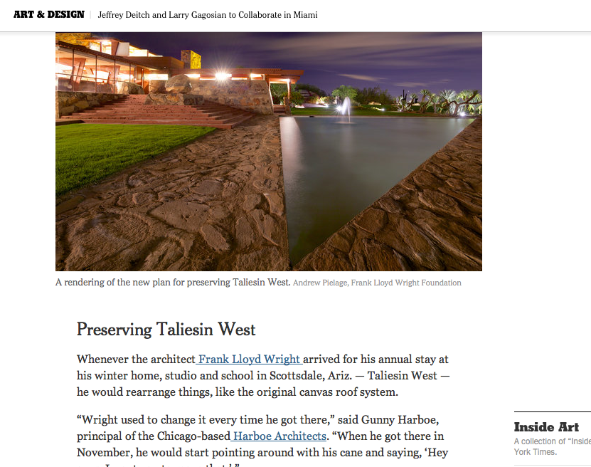 New York Times — FLWF Preservation Master Plan