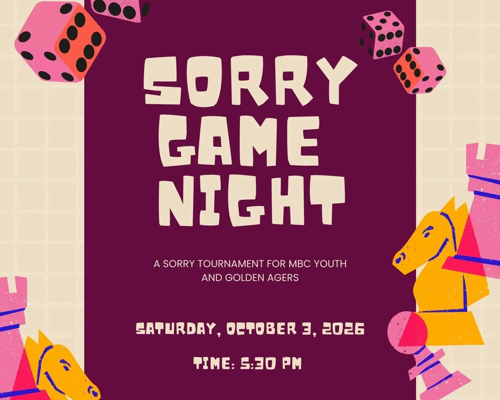 MBC Youth/Golden Agers' Sorry Game Night