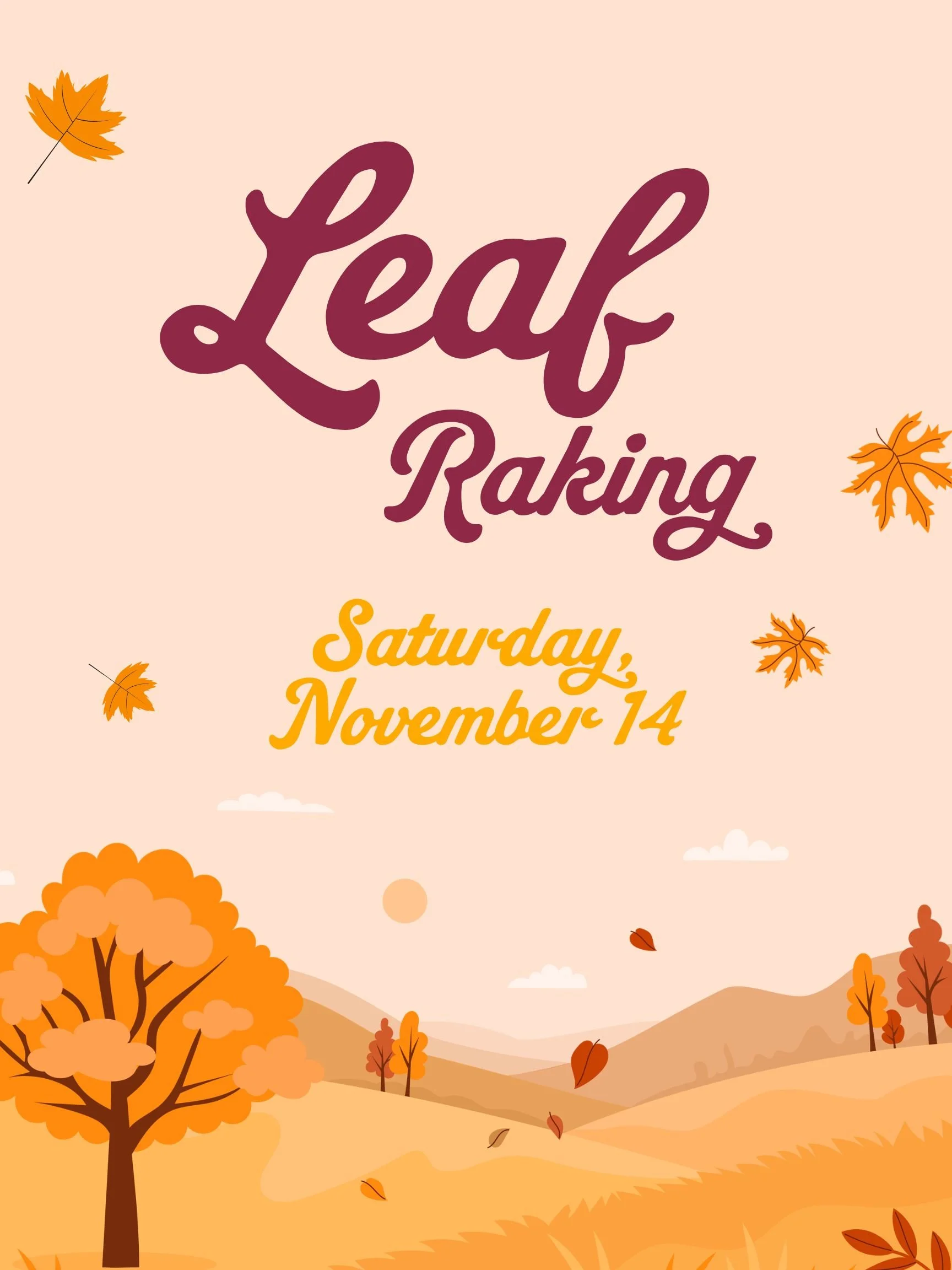 Young Adult/Youth Leaf Raking Service Activity