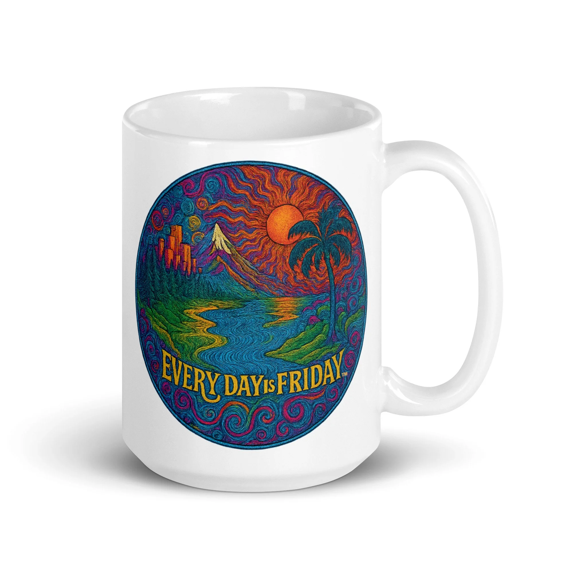 Every Day is Friday™ White Glossy Mug
