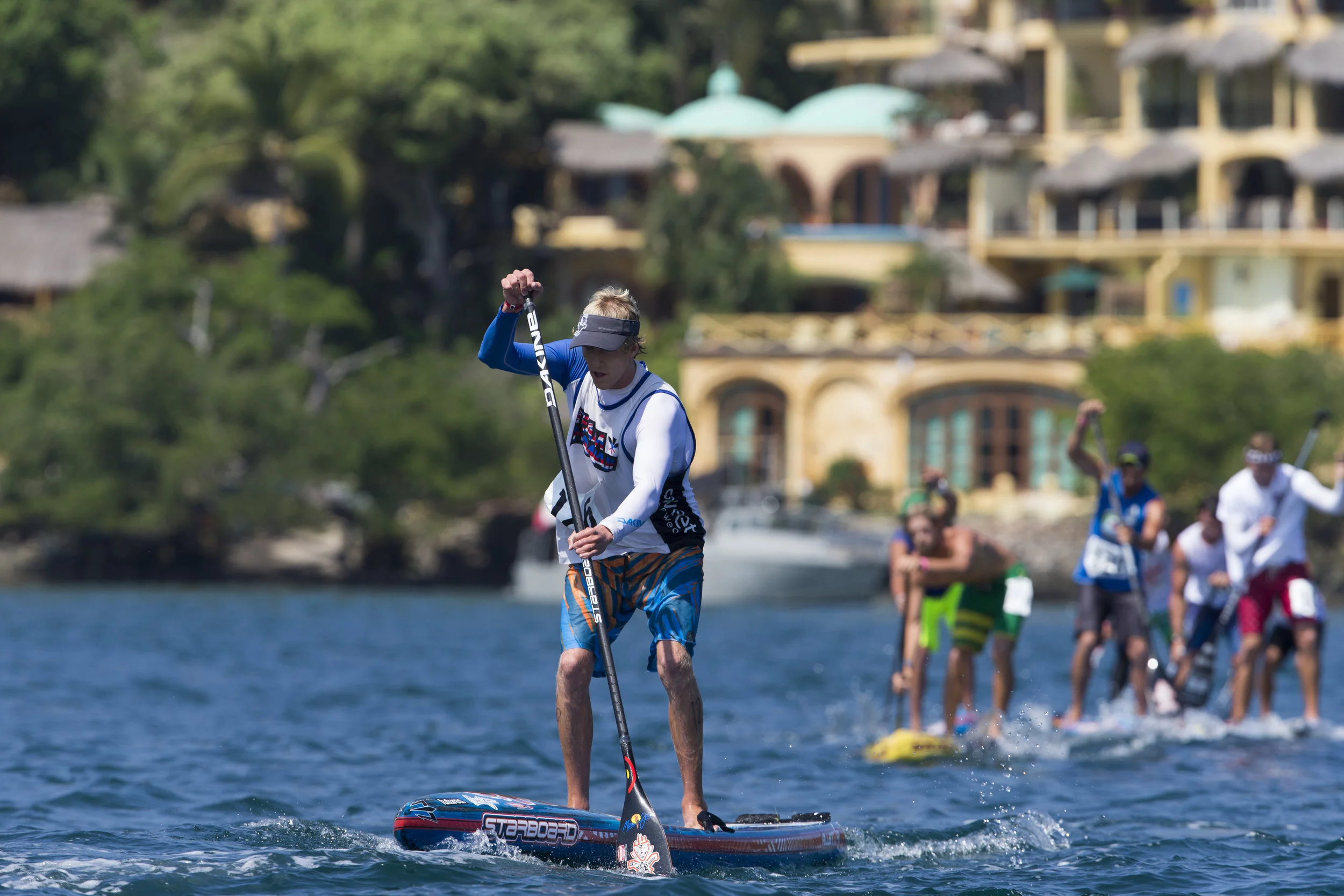 Connor Baxter, the top ranked SUP racer in the world (according to supracer.com ), will be competing in all three SUP racing disciplines in Denmark. Photo: ISA / Brian Bielmann