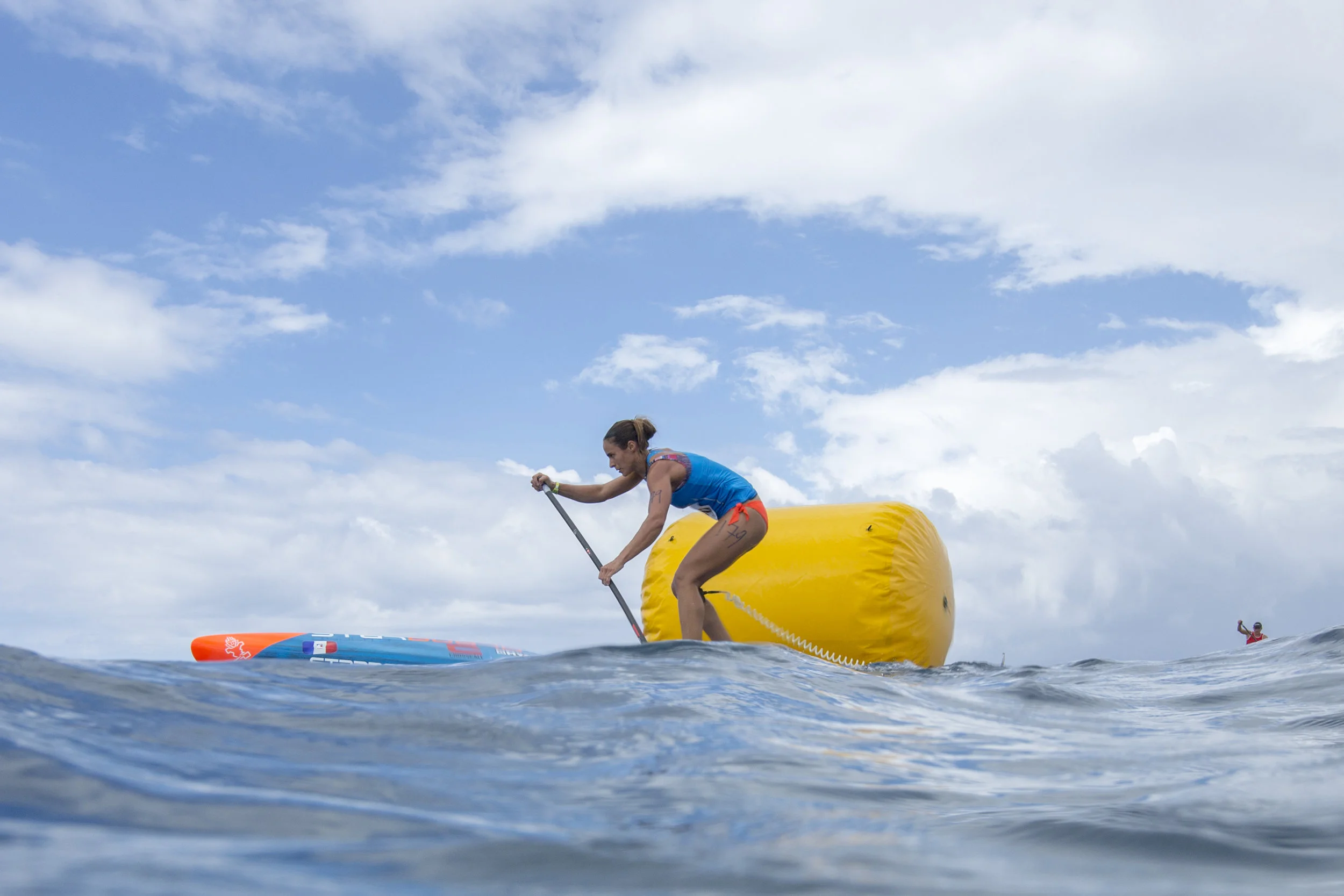 Olivia Piana’s Silver Medals in both the Technical and Distance SUP races in 2016 helped boost Team France to a Silver Medal podium position. Photo: ISA / Ben Reed
